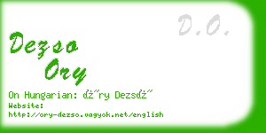 dezso ory business card